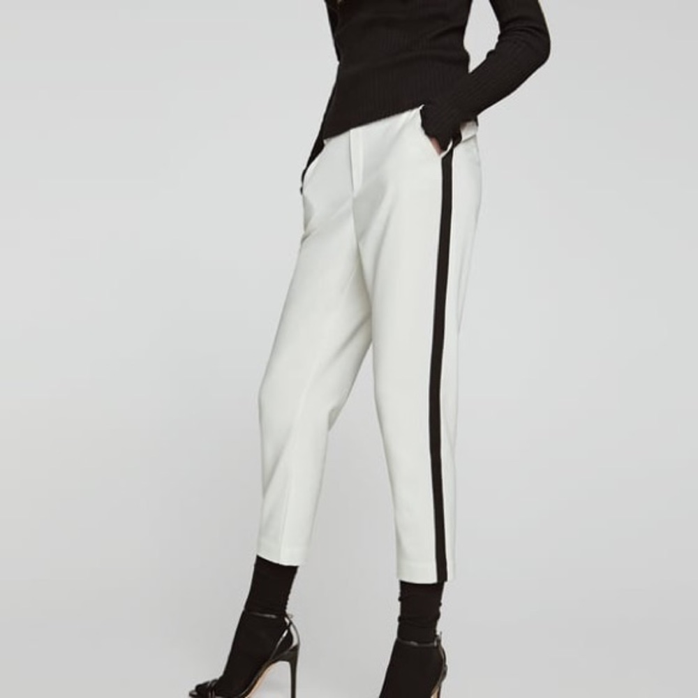 WORN TWICE ZARA CHINO TROUSERS WITH SIDE STRIPE🌸 - Picture 1 of 4